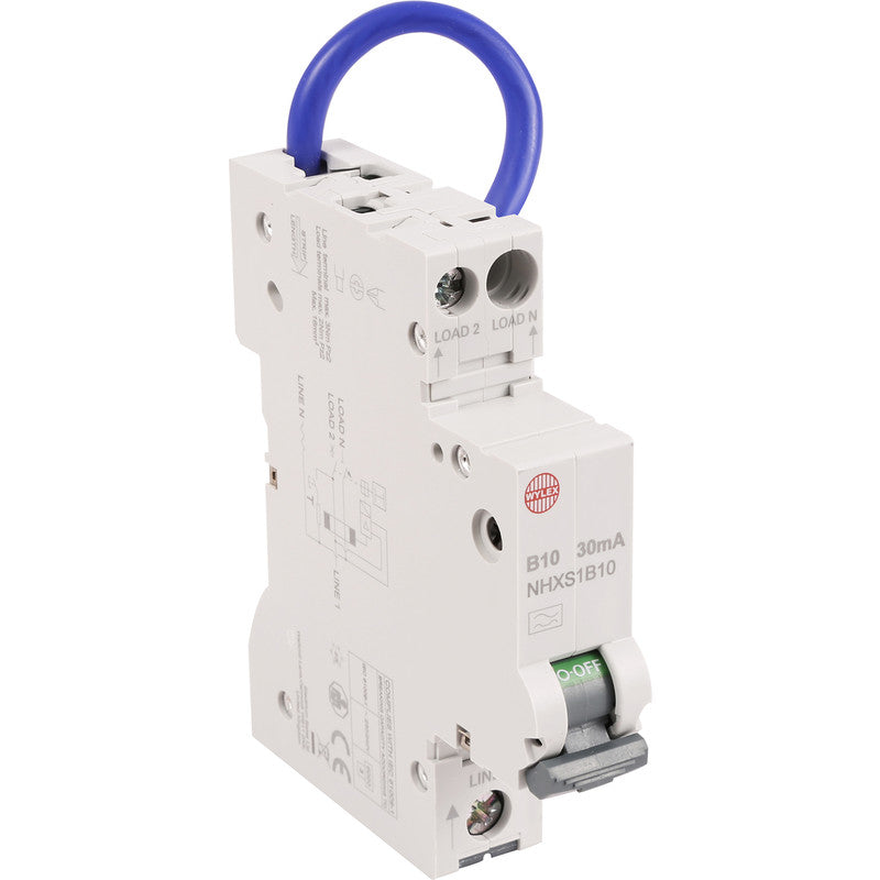 Wylex NHXS1B10 Mini RCBO 10A 30Ma Type A product image