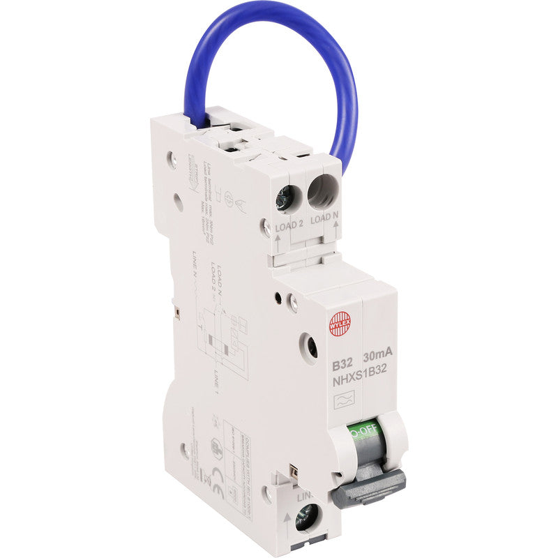 Wylex NHXS1B32 Mini RCBO 32A 30Ma Type A product image