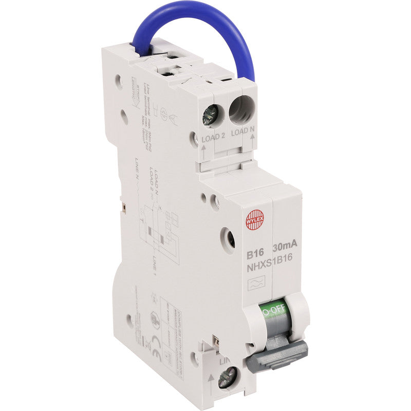 Wylex NHXS1B16 Mini RCBO 16A 30Ma Type A product image