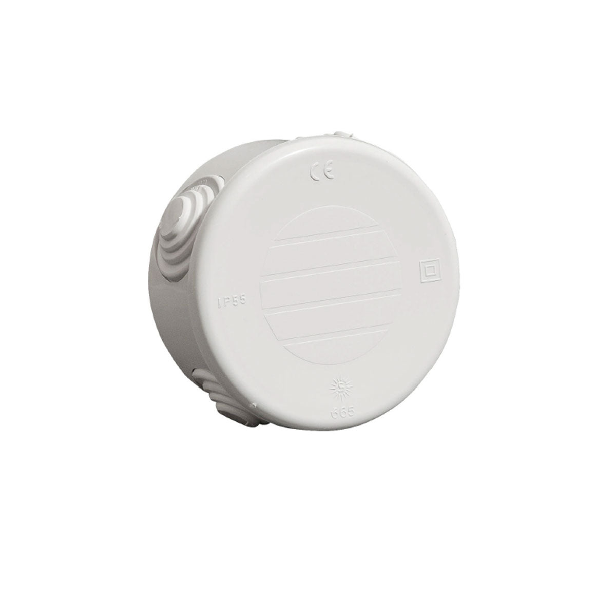 Wiska WIB 6 / 665 Weatherproof Circular Box IP55 with Lid & Cones 77mm x 40mm - Grey – 665