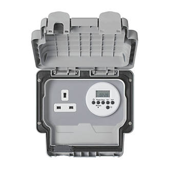 MK Masterseal Plus K56485GRY IP66 13A Digital Timer Outdoor Socket product image 2