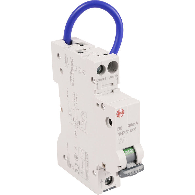 Wylex NHXS1B06 Mini RCBO 6A 30Ma Type A product image