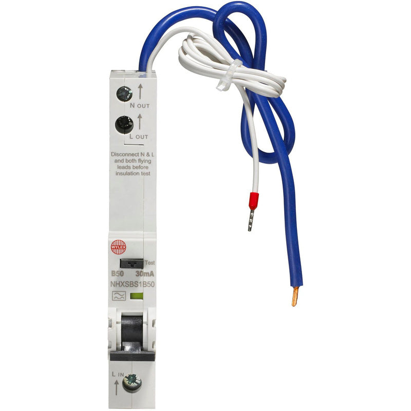 Wylex NHXSBS1B50 RCBO SPN 50A Type A/B Curve product image