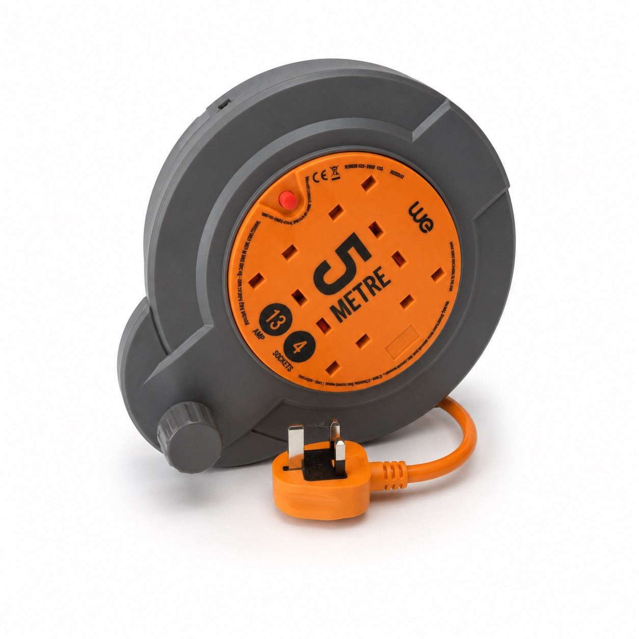 Ultra-Tough 5m Professional Extension Reel | 4-Socket | Exclusive New Design CRD0513
