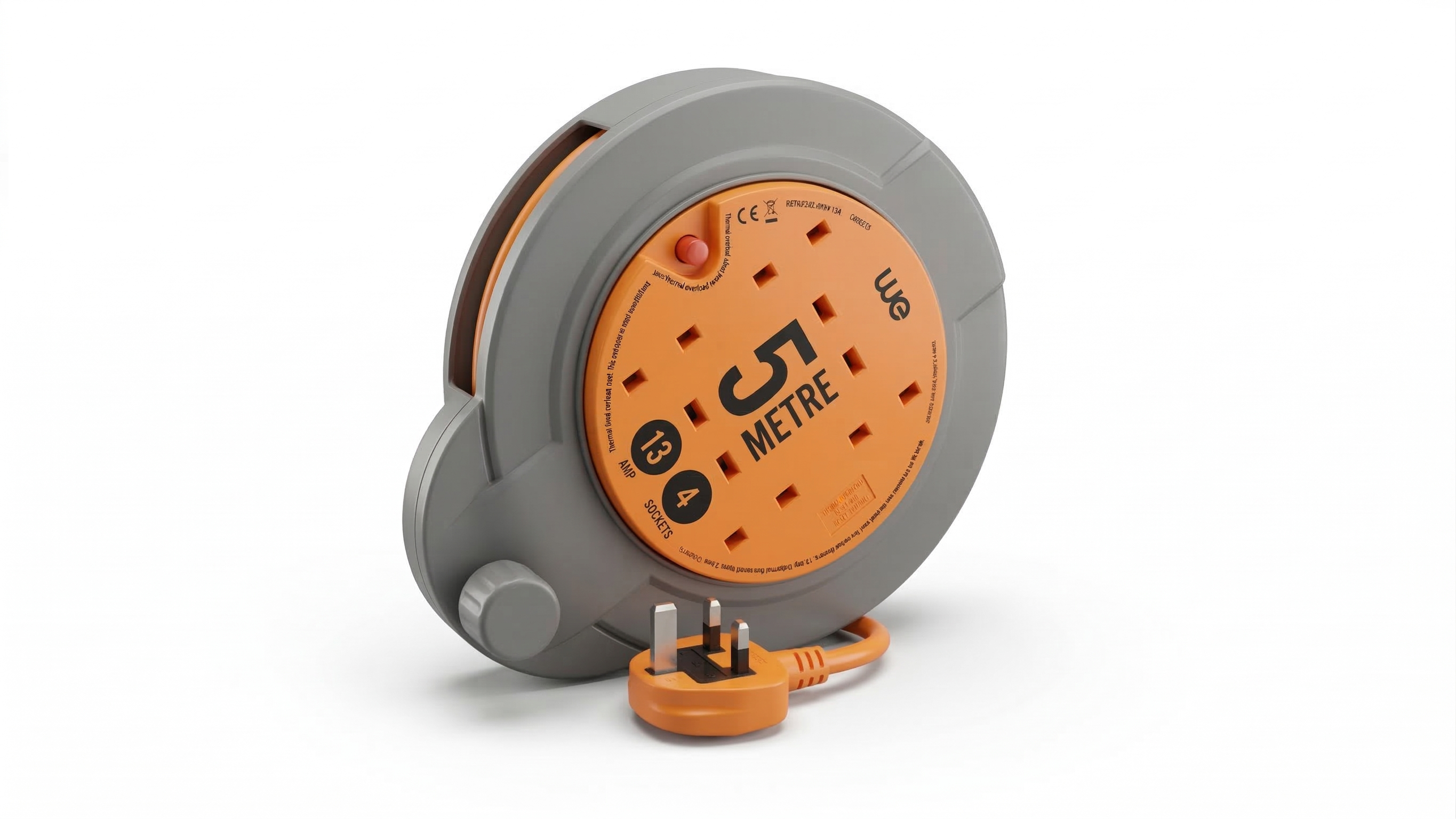 Ultra-Tough 5m Professional Extension Reel | 4-Socket | Exclusive New Design CRD0513