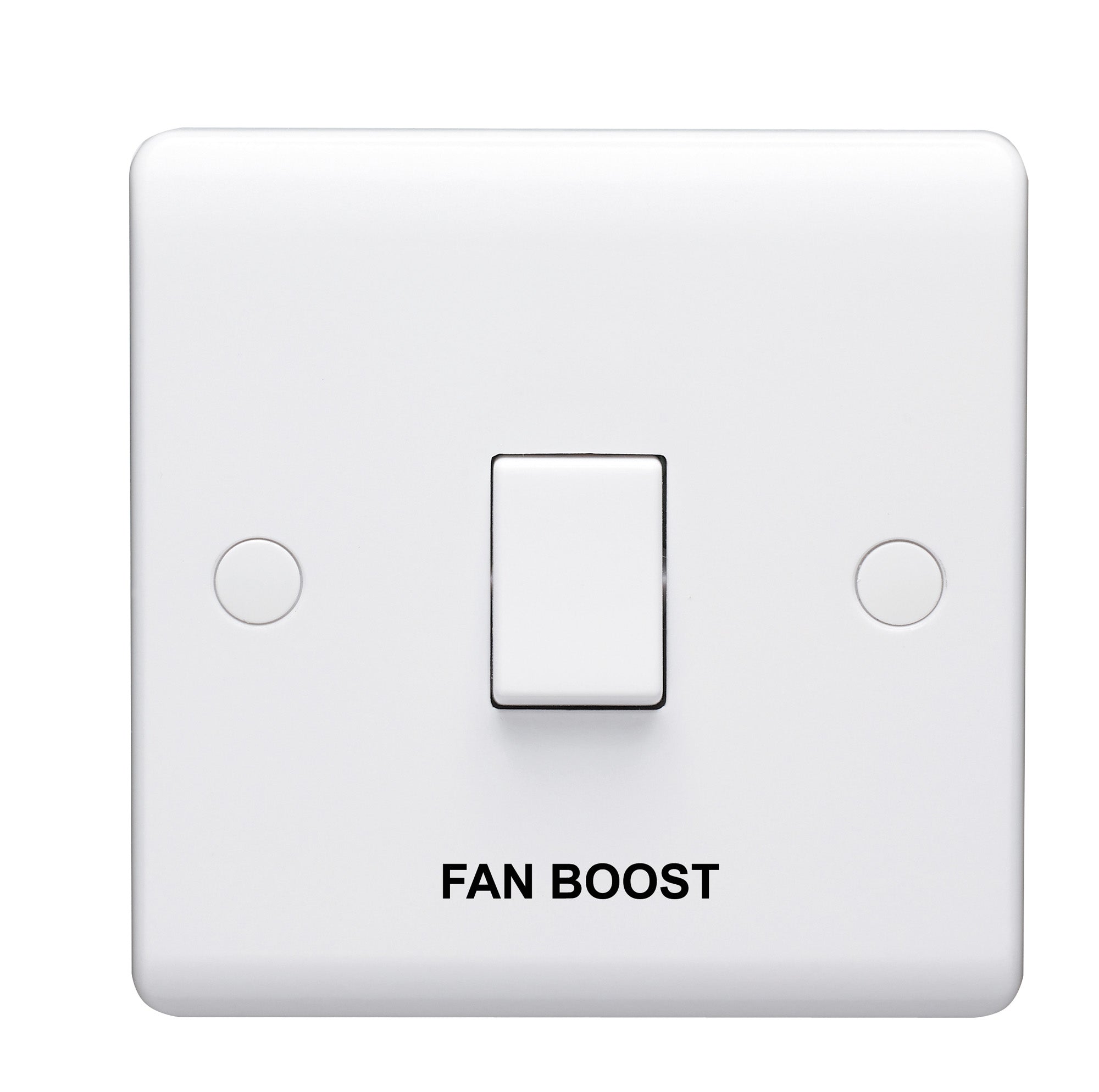 Volex D1020NRFB Casa Plate Switch 1 Gang 2 Way SP Marked Fan Boost 10AX (White)