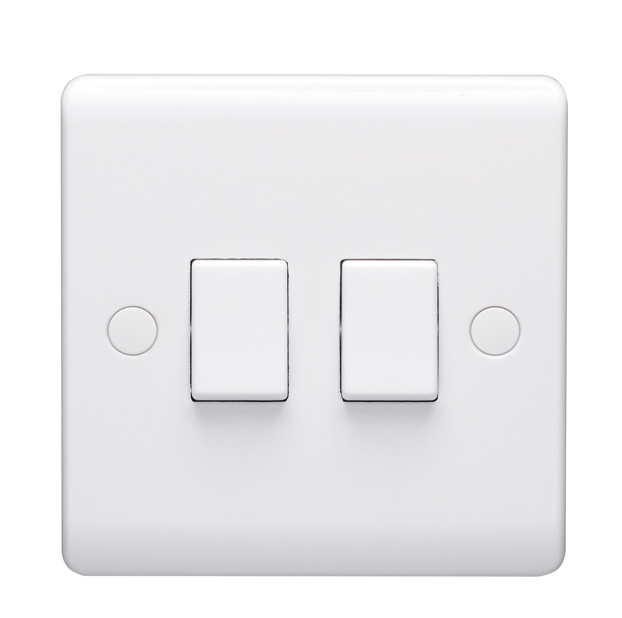 Volex D1040NR Casa Plate Switch 2 Gang 2 Way SP 10AX (White)