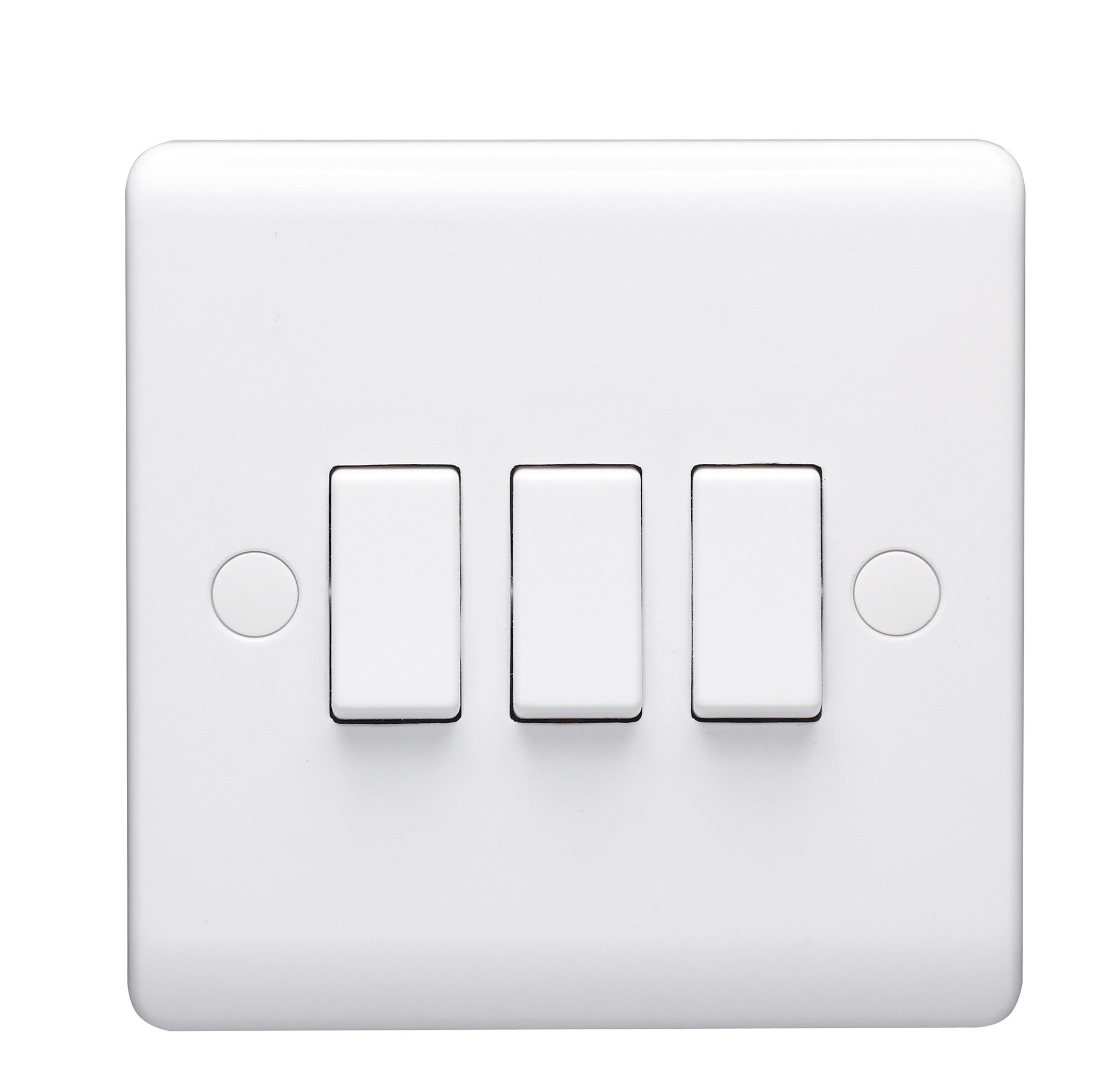 Volex D1050NR Casa Plate Switch 3 Gang 2 Way SP 10AX (White)