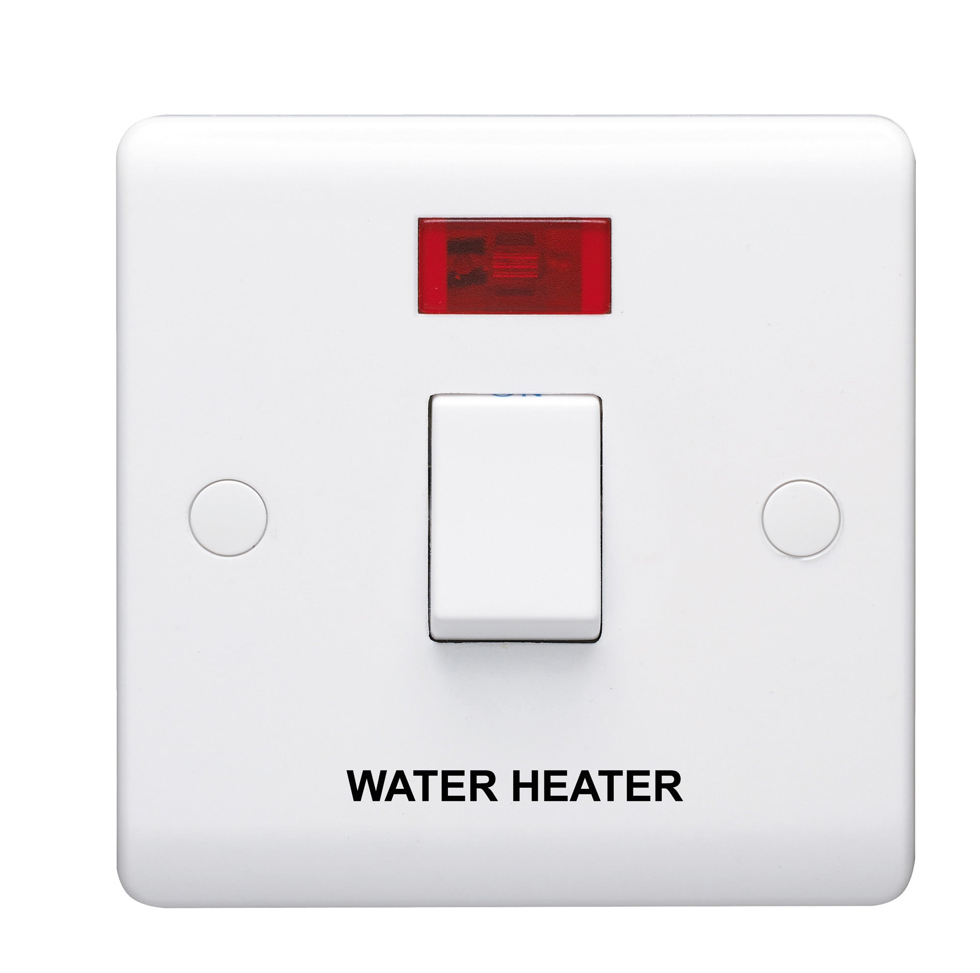 Volex D1060NRWH Casa Control Switch 1 Gang DP c/w Neon Marked Water Heater 20A (White)