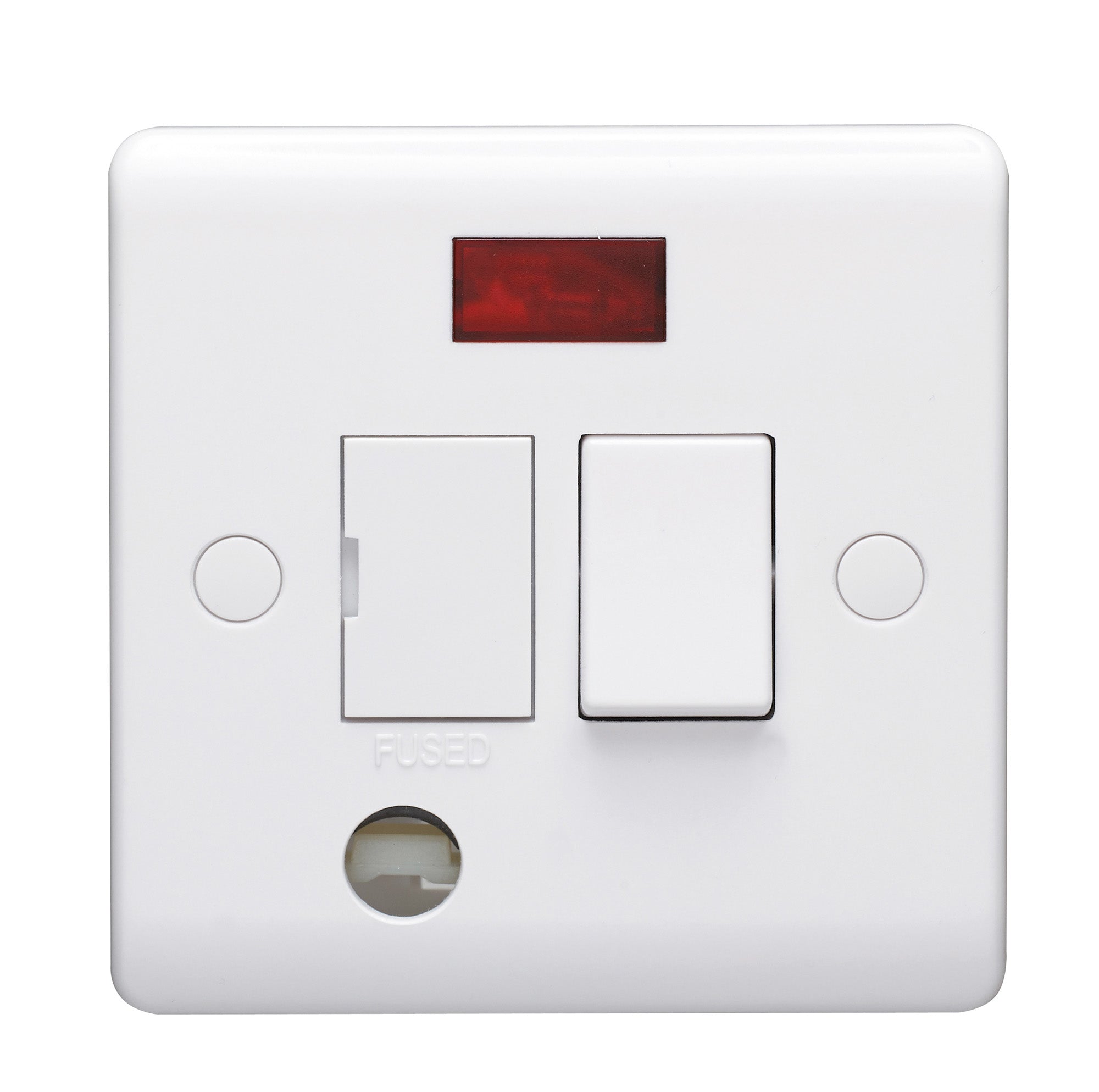 Volex D1081FNR Casa Connection Unit DP Switched Fused c/w Flex Outlet c/w Neon 13A (White)
