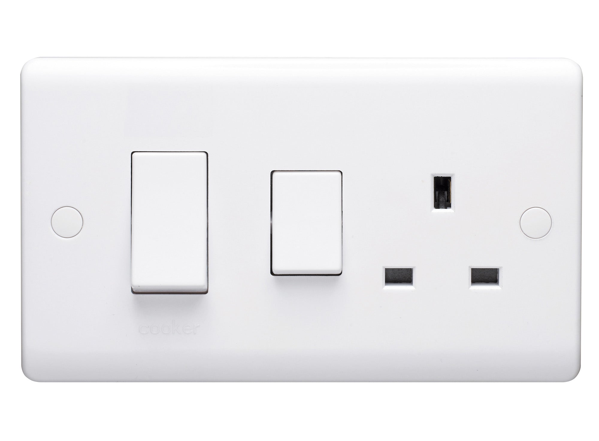 Volex D9701NR Casa Cooker Control Unit DP c/w 13A Switched Socket 45A (White)