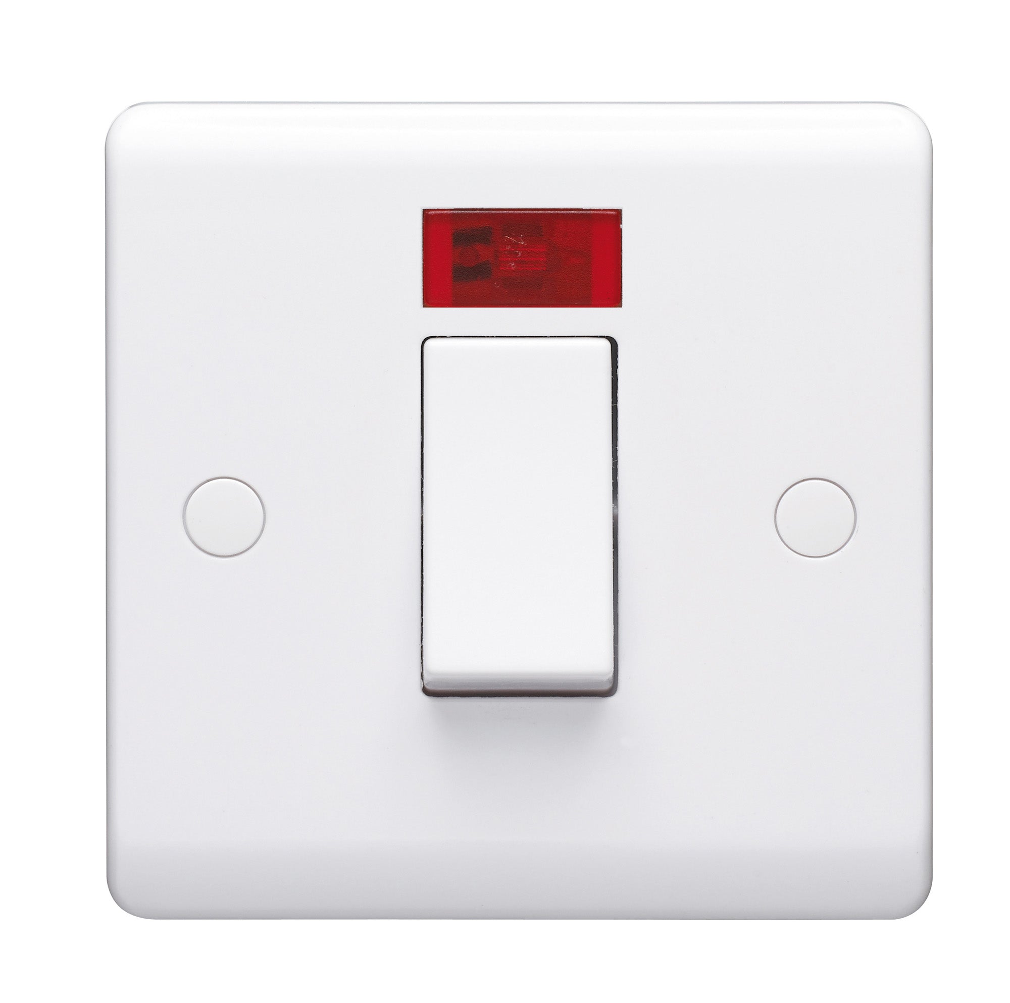 Volex D9712NR Casa Control Switch 1 Gang DP c/w Neon 45A (White)