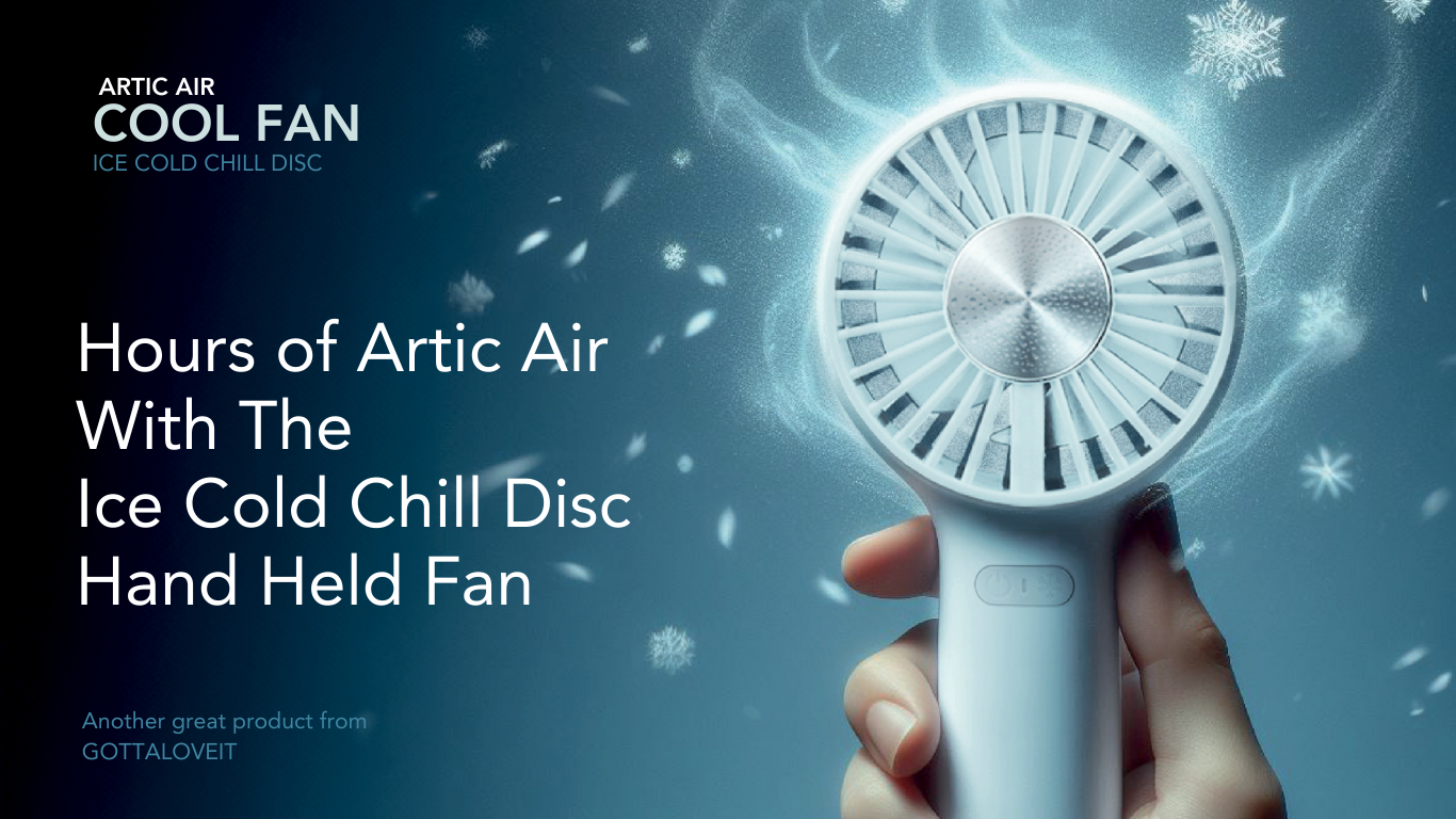 Cool Fan - Hand held fan with 4000mAh battery and cold disc technology