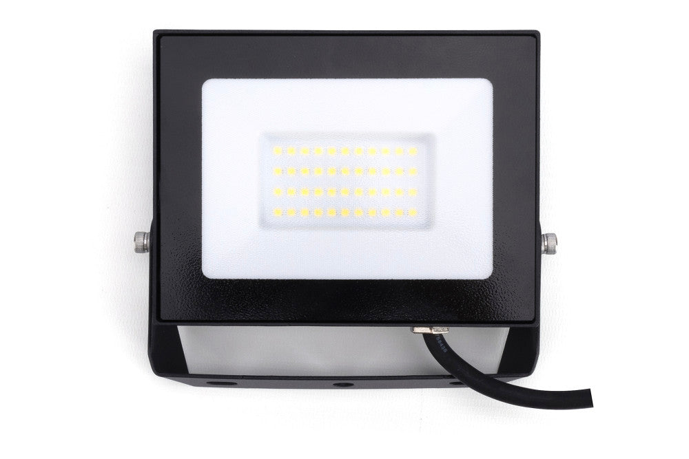Floodlight Compact Slim 100lm/W 120Deg Beam 4000K IP65 IK08 30W 3000lm (Black) ILFLE019