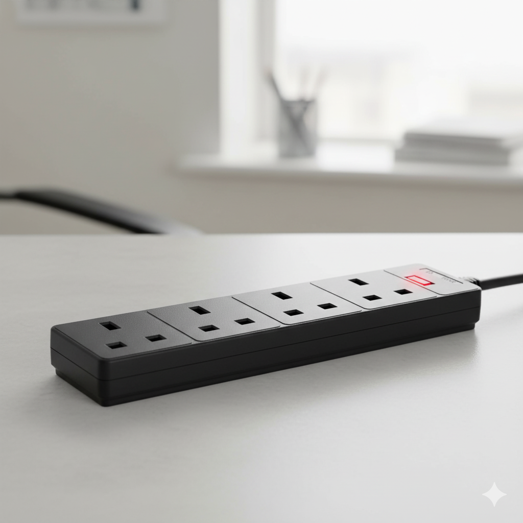 4 socket 2m 13A black extension lead EL4G2MBK