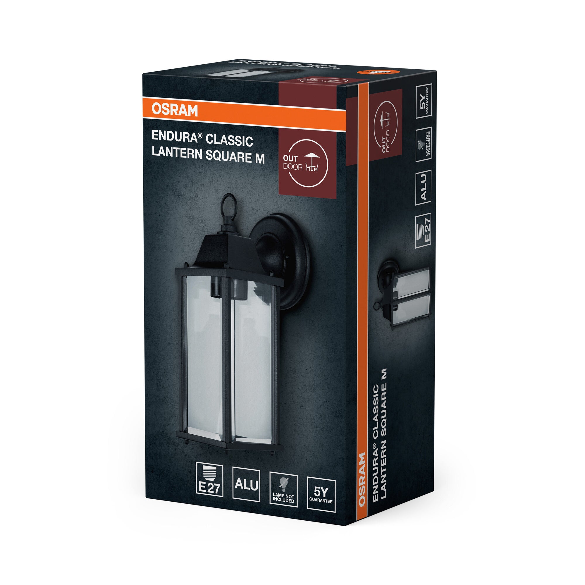 OSRAM Endura Classic Square E27 Lantern Medium Black – packaging image