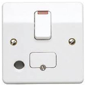 MK K1070WHI 13A DP Switched Fused Spur Front Flex with Neon Logic Plus White - product image