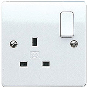 MK K2757WHI 1 Gang 13A Switch Socket Logic Plus White - product image