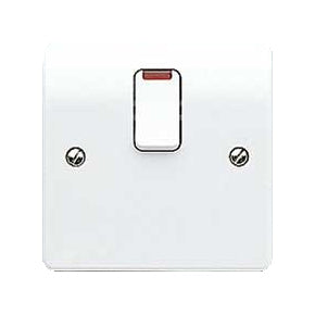 MK K5423WHI 20A DP Switch Bottom Flex with Neon Plate Logic Plus White - product image