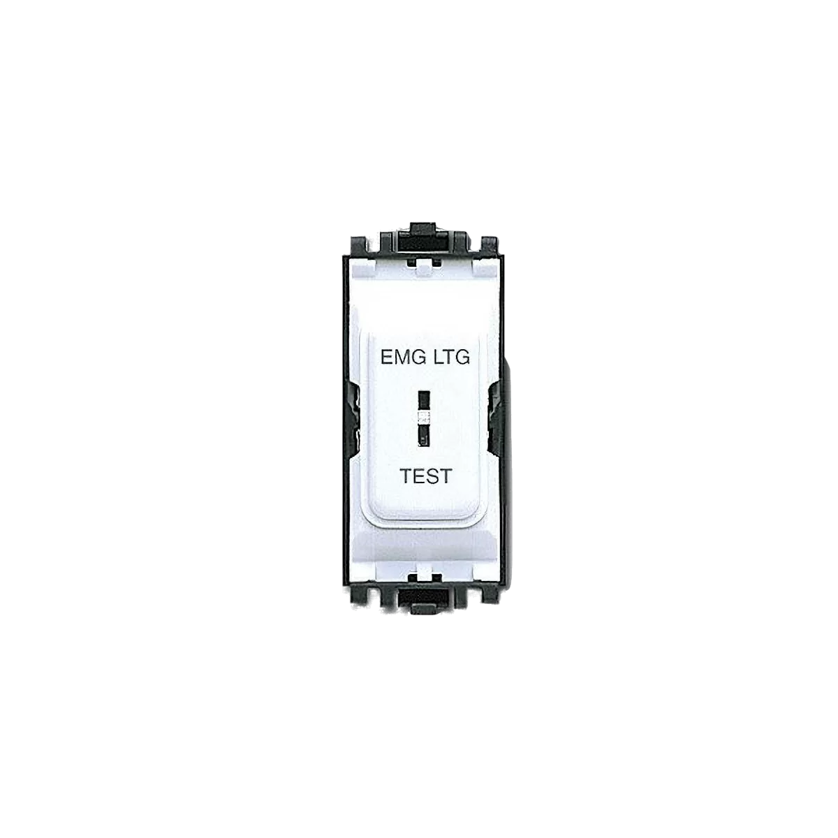 MK Electric K4917ELWHI Grid Plus White 1 Way Double Pole Modular Key Switch Marked EMG LTG 20A - product image
