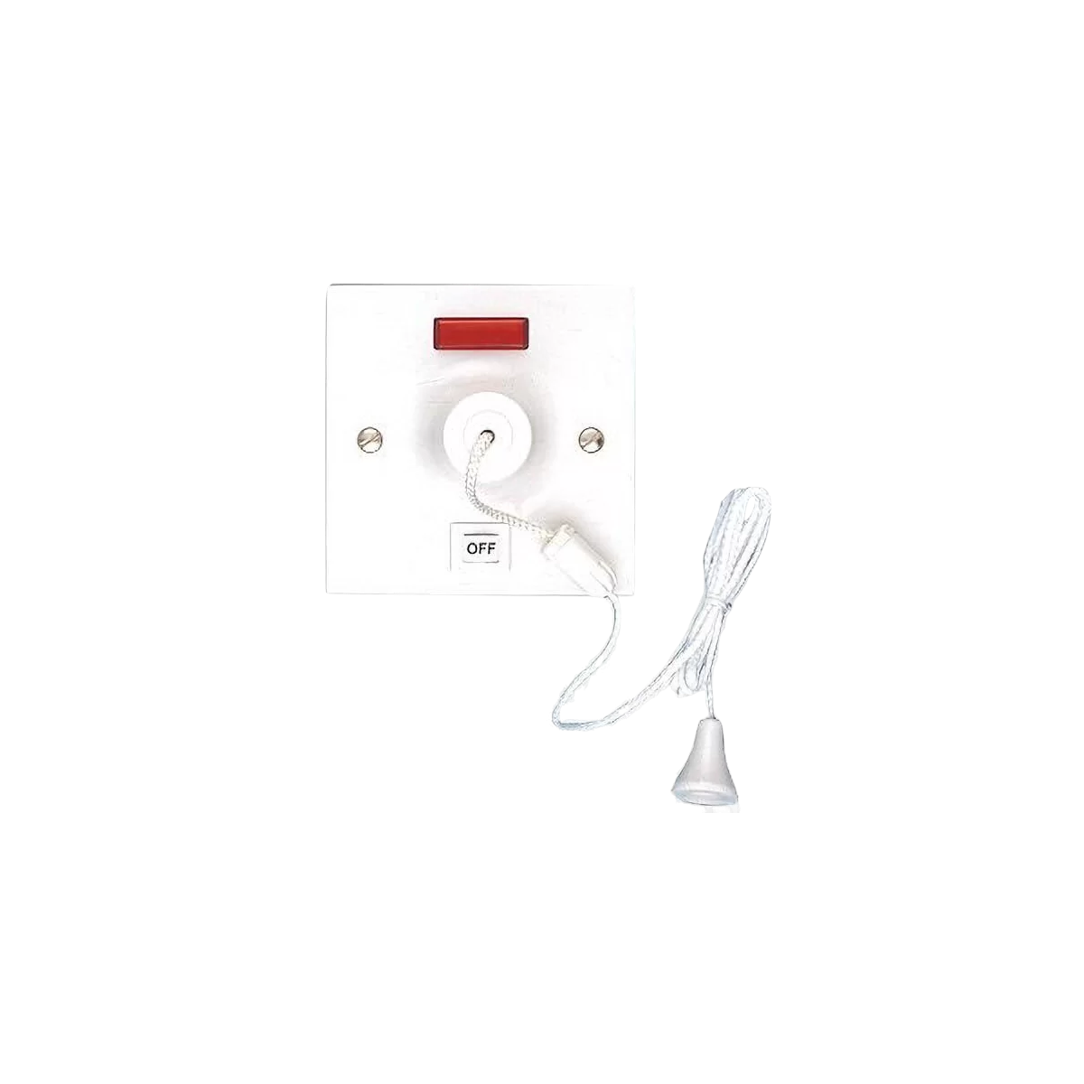MK Electric 3164WHI White Double Pole 1 Way Flush Mounting Pullcord Ceiling Switch With Neon 50A - product image