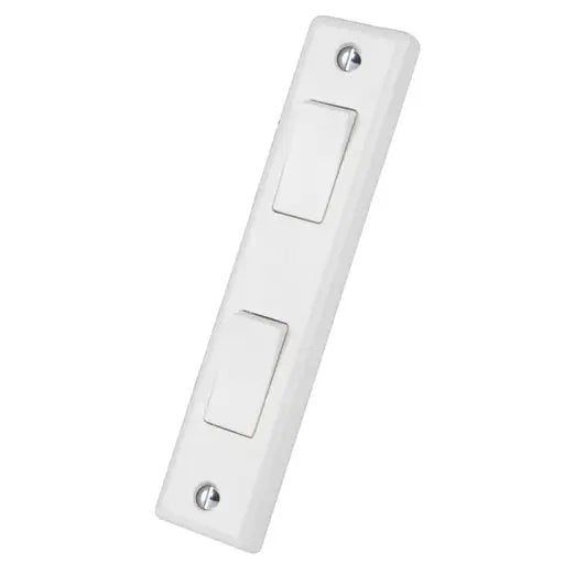 10A 2 Gang 2 Way Architrave Switch White SSL571