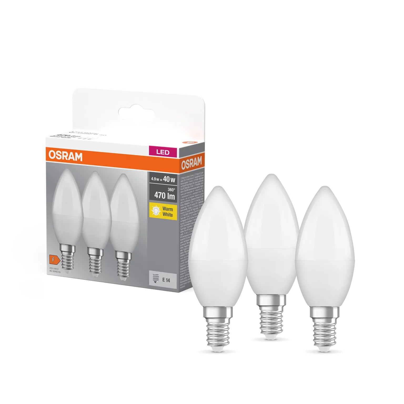 OSRAM LED Base Classic B 40 4.9W 827 Frosted E14 - 4099854047091
