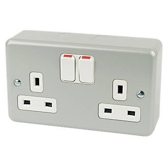 MK Metalclad Plus K2946ALM 13A 2-Gang DP Switched Socket product image