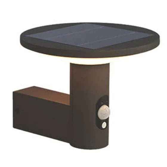 4Lite 4L2/6002 Wall Light Solar Circular LED 4000K PIR IP54  (Graphite Die Cast Aluminium)