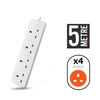 4 Socket 5m 13A Extension Lead EL4G5M