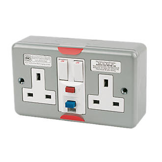 MK Metalclad Plus K6231ALM 13A 2-Gang Active RCD Socket product image