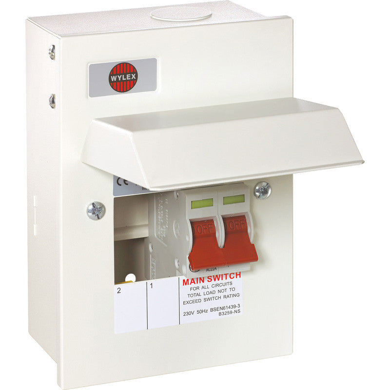 Wylex TSNM206/63 Metal 63A DP Consumer Unit 2 Way product image