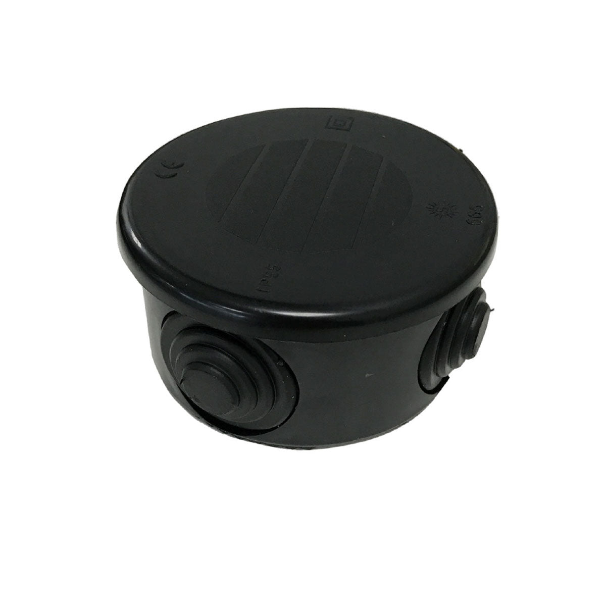 Wiska WIB 6 / 665N Weatherproof Circular Box IP55 with Lid & Cones 77mm x 40mm - Black – 665N