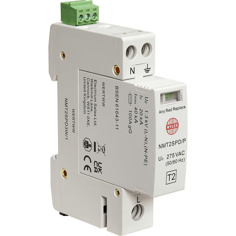 Wylex NMT2SPD3W/1 Miniature Type 2 Surge Protection Device (SPD) product image