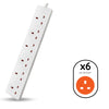 6 socket 2m 13A Extension Lead EL6G2M
