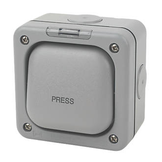 MK Masterseal K56408GRY IP66 10A 1-Gang Push Switch with Neon product image