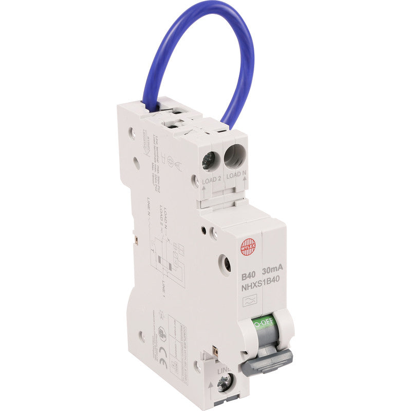 Wylex NHXS1B40 Mini RCBO 40A 30Ma Type A product image