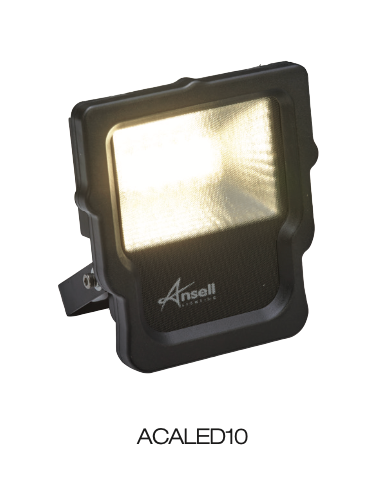 Ansell ACALED10/WW Carina Floodlight Compact LED c/w Integral Driver 500mm Cable IP65 3000K 734lm 10W 240V 135x119x50mm (Polycarbonate)