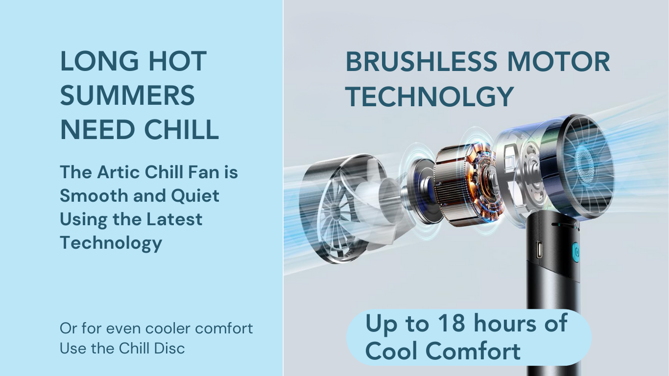 Cool Fan - Hand held fan with 4000mAh battery and cold disc technology
