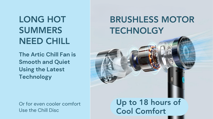 Cool Fan - Hand held fan with 4000mAh battery and cold disc technology