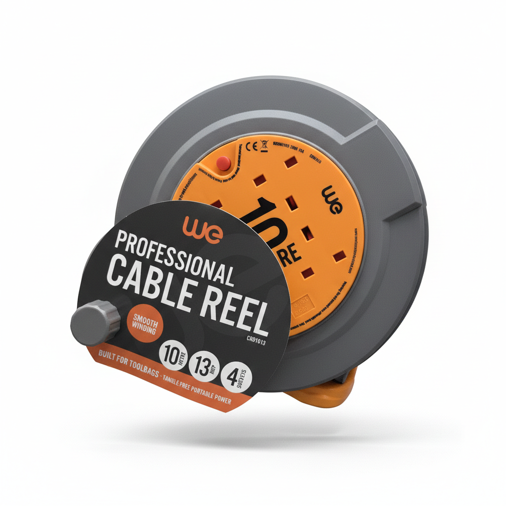 Ultra-Tough 5m Professional Extension Reel | 4-Socket | Exclusive New Design CRD0513