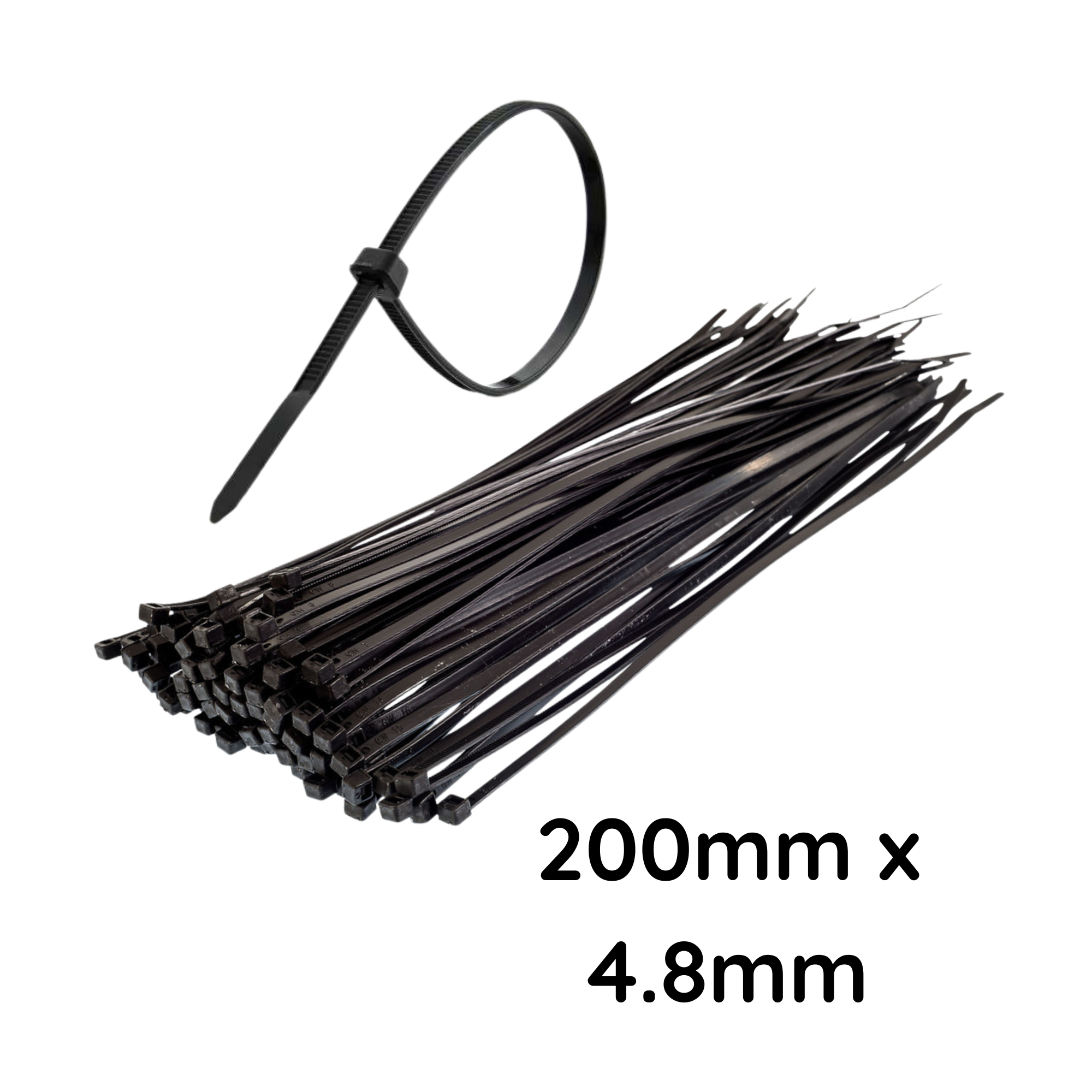 Cable Tie Black 200x4.8mm  - CT20048BK