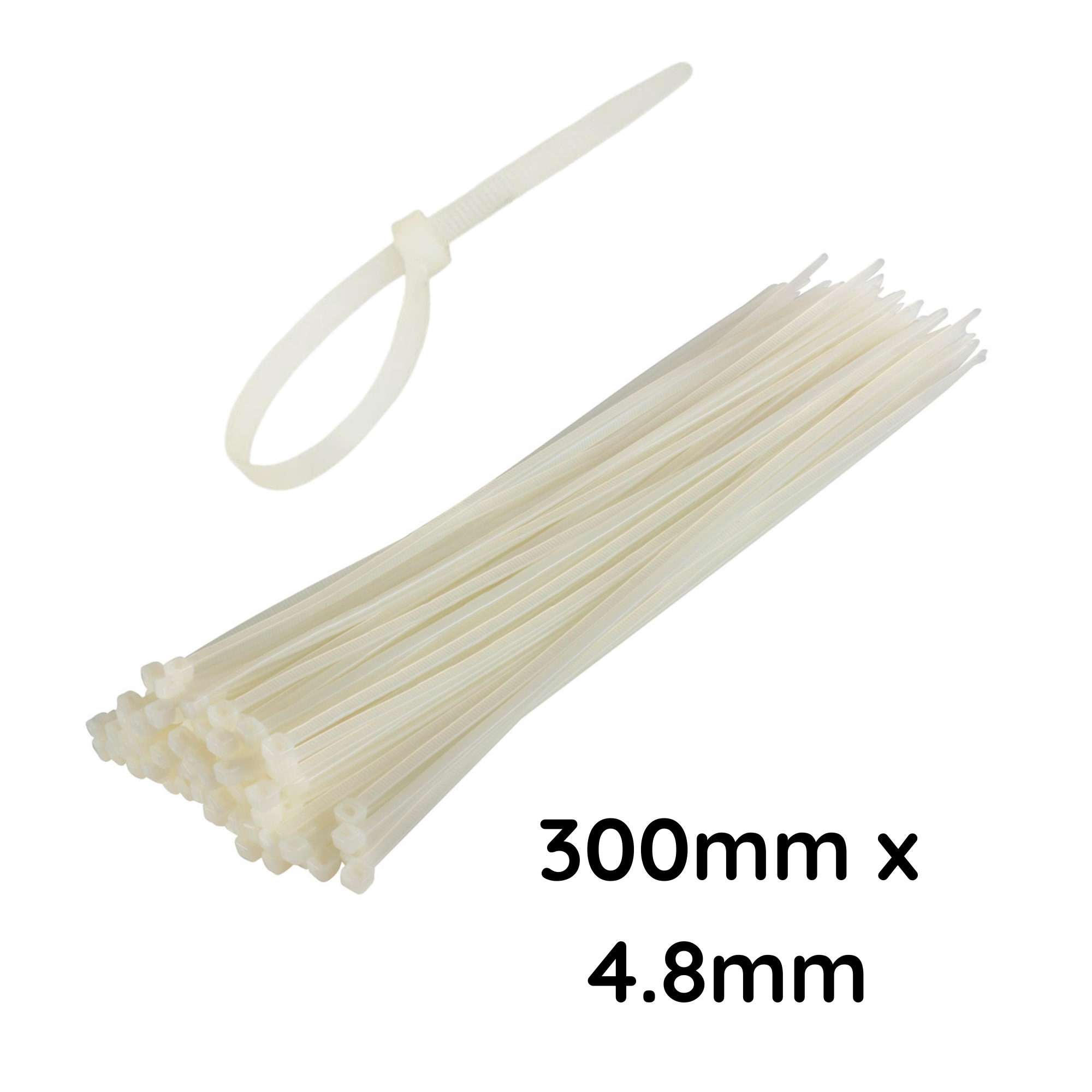 Cable Tie Natural - 300 x 4.8mm - CT30048NT