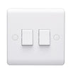 Volex D1040NR Casa Plate Switch 2 Gang 2 Way SP 10AX (White)
