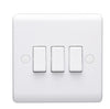 Volex D1050NR Casa Plate Switch 3 Gang 2 Way SP 10AX (White)