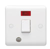 Volex D1060FNR Casa Control Switch 1 Gang DP c/w Flex Outlet & Neon 20A (White)