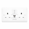 Volex D1500USBCNR Casa Socket 2 Gang SP Switched USB Socket Type A & C 13A 20W (White