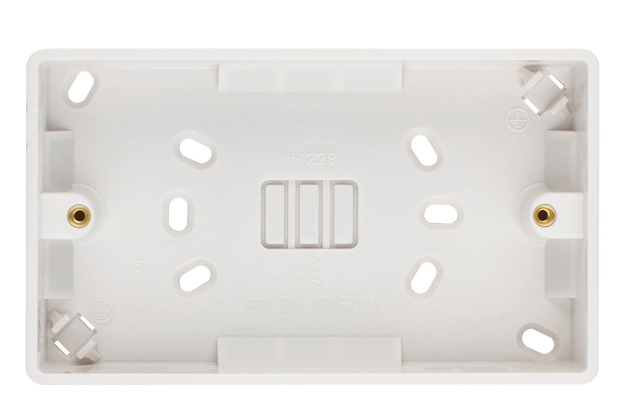 Volex D9414NR Casa Pattress 2 Gang Surface 29mm (White)