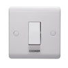 Volex D9713NRCK Casa Control Switch 1 Gang DP Marked Cooker 45A (White)