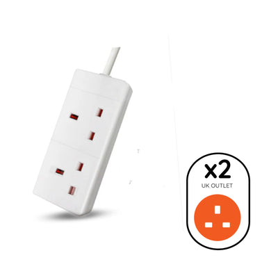 2 socket 5m 13A extension lead with Neon EL2G5M